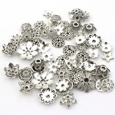 Flower Loose Spacer Bead Cap 100pcs Mix Tibetan Silver Jewelry Making Finding