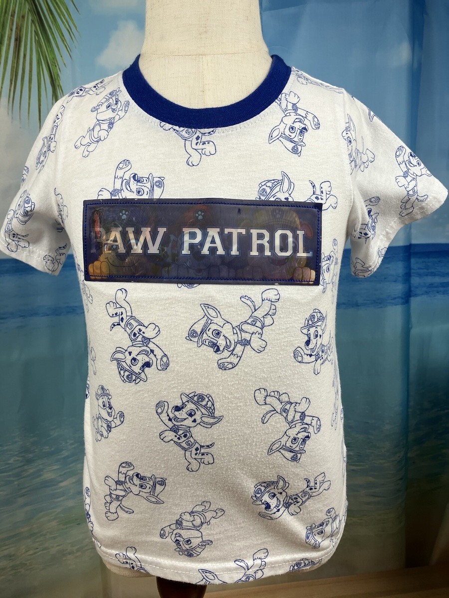 Paw Patrol Short Sleeve T-Shirt Toddler Size 3 White/Blue | eBay