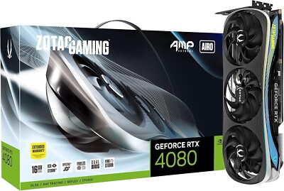 ZOTAC Gaming GeForce RTX 4080 16GB AMP Extreme AIRO GDDR6X 256-bit 22.4 Gbps PCI