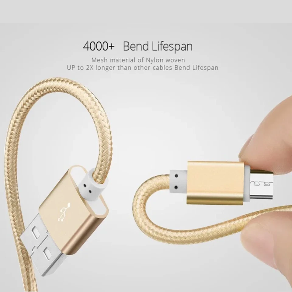 Lote de cable de carga rápida micro USB Android de 10 pies para Samsung LG Foto 4 de 4