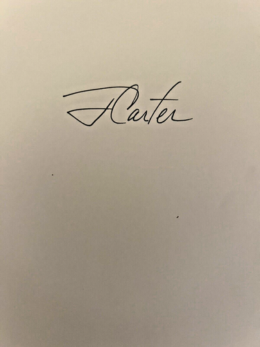 Signed Jimmy Carter An Hour Before Daylight First Ed HCDJ And Library Ticket - Picture 3 of 19