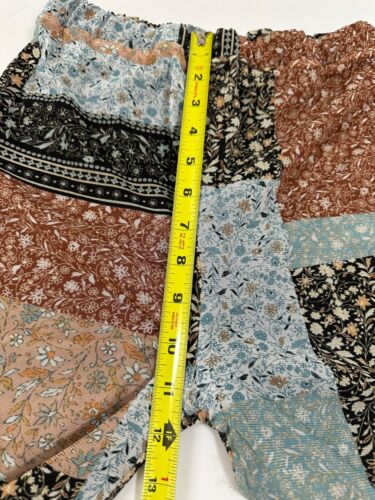 Tween Diva Floral Pants Patchwork Floral Flare High Rise Pull on Girl W22 L26 - Picture 3 of 11