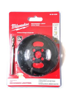 Milwaukee 49-56-0296 Carbide Grit 3-1/8'' HOLE SAW For Recessed Lights Drywall