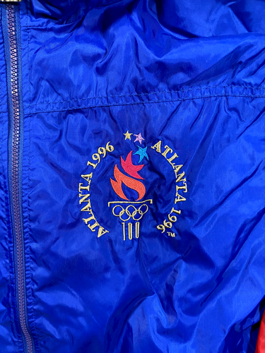 Giacca a vento vintage rara Atlanta 1996 USA Olimpiadi starter color block uomo XL - Foto 2 di 14