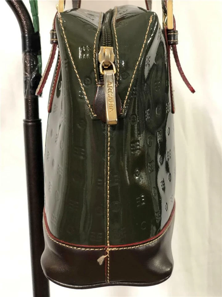 Bolso de hombro/hobo de charol en relieve con logotipo verde algas ARCADIA Foto 4 de 4