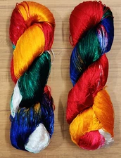 Reel Silk 2 Skeins Yarn Lace Fabric 230gm Weaving Thread Knitting Work Sari Trim