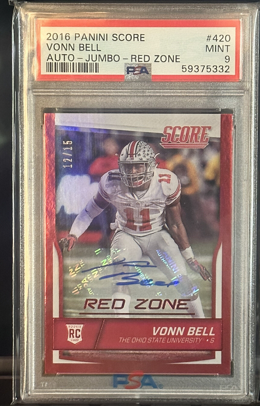Vonn Bell Panini Score #420 Autograph-Jumbo-Red Zone