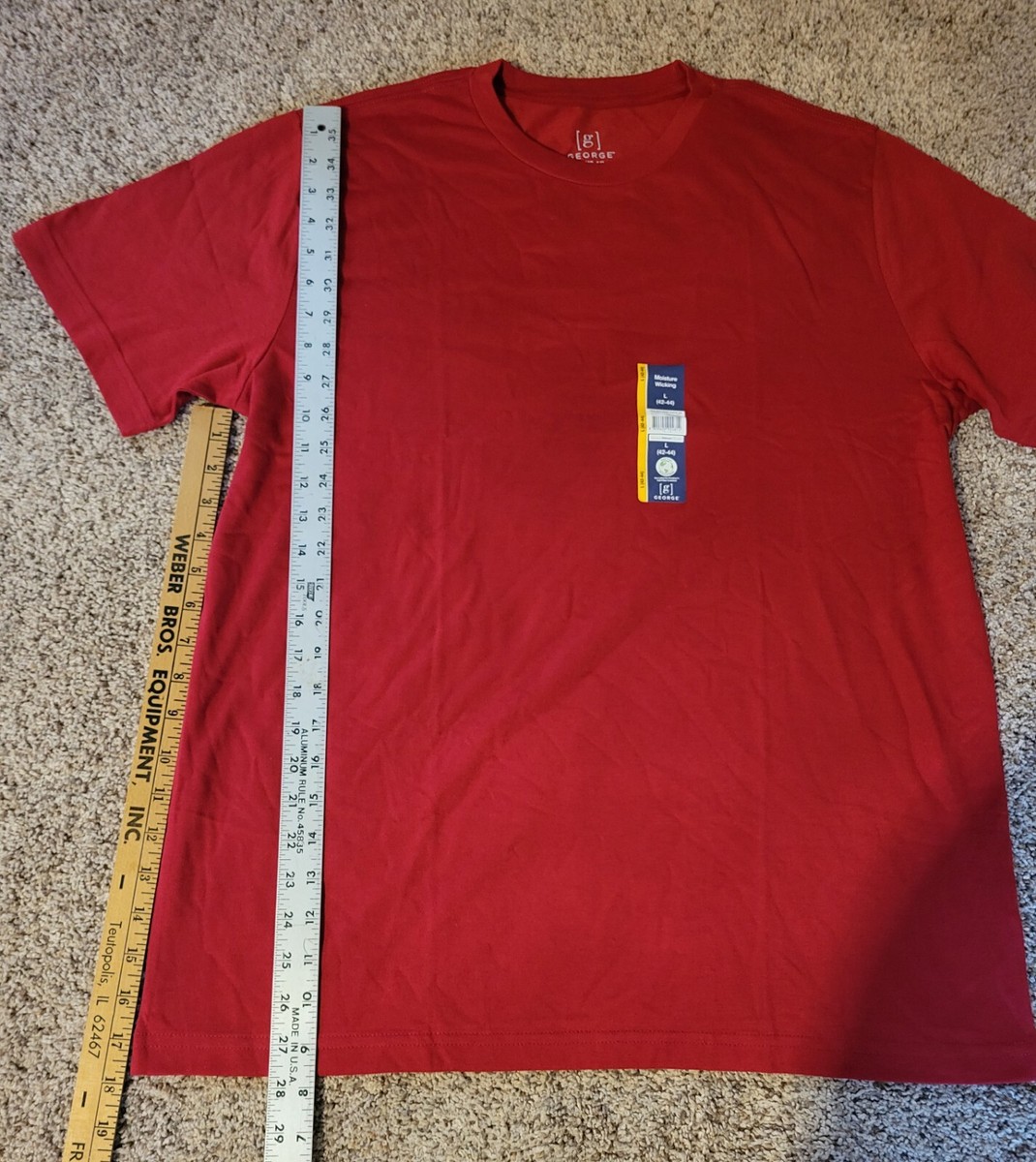 George Men's T-Shirt with Short Sleeves- Red Size L, Moisture
