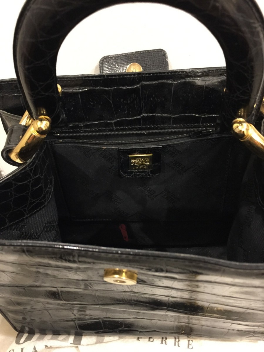 Gianfranco Ferre handbag black square | eBay UK
