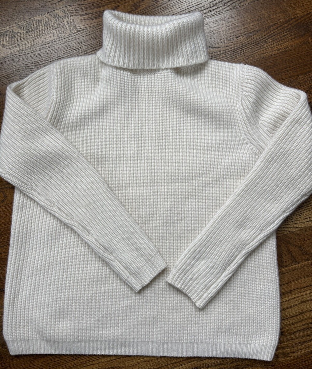Jenni Kayne Women's 100% Cashmere Turtleneck Sweater Ivory Color