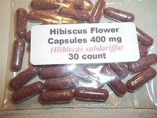 Hibiscus Flowers Powder Capsules Hibiscus sabdariffa 400mg - 30 count