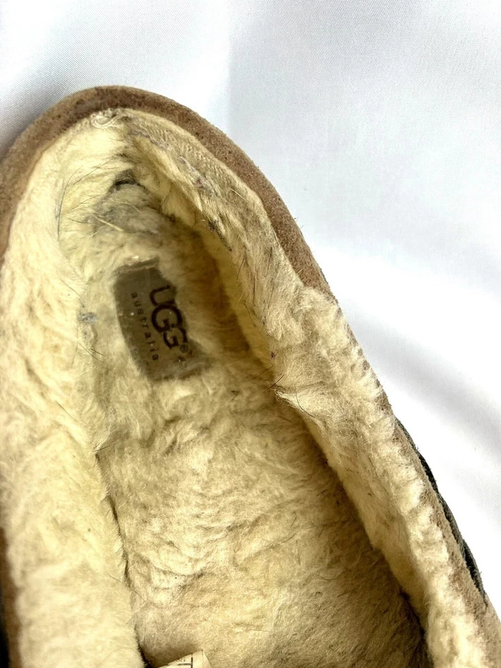 UGG Brett Womens 12 Men’s 10 - 1005531 Tan Leather Moccasins Slippers - Image 4 of 4