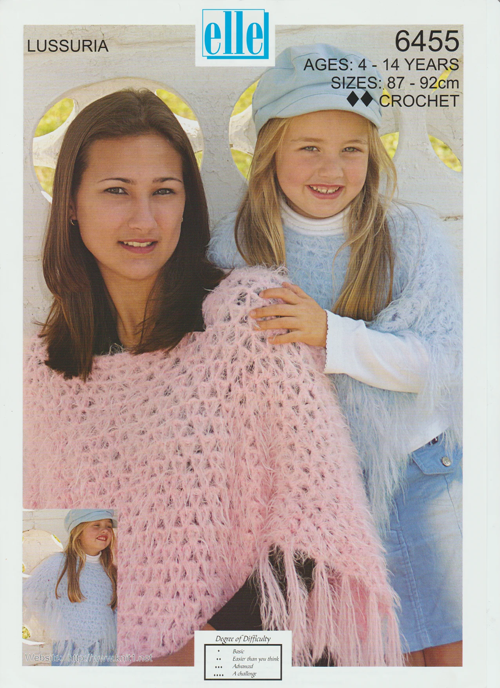 6455 Elle Crochet Pattern Original Paper Leaflet DK Poncho