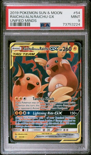 Raichu & Alolan Raichu-GX graded PSA 9 for sale on eBay