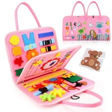 Image of MONTESSORI BUSY BOARD SENSORY LEARNING ACTIVITY TOY TRAVEL PORTABLE FABRIC GIFTS