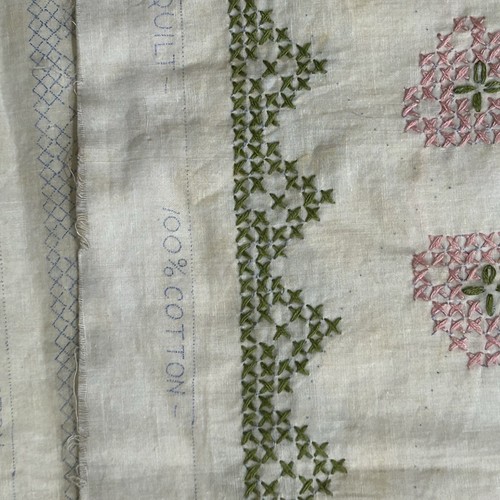 Vintage Paragon Needlecraft Quilt Top Cross Stitch 80”x 100” Whig Rose” - Picture 6 of 14