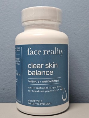 Face Reality Clear Skin Balance 60 Softgels - New & Sealed Exp 11/2027