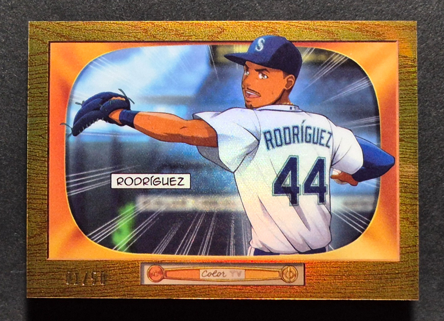 2024 Bowman Julio Rodriguez ANIME Insert SP #14, GOLD REFRACTOR #'d /50