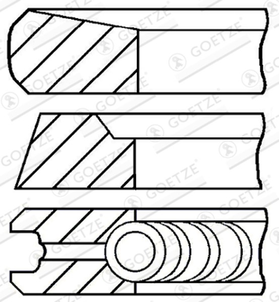 Goetze Engine Kolbenringsatz 08-436107-00 FüR Nissan Navara NP300 D40 Pathfinder-image