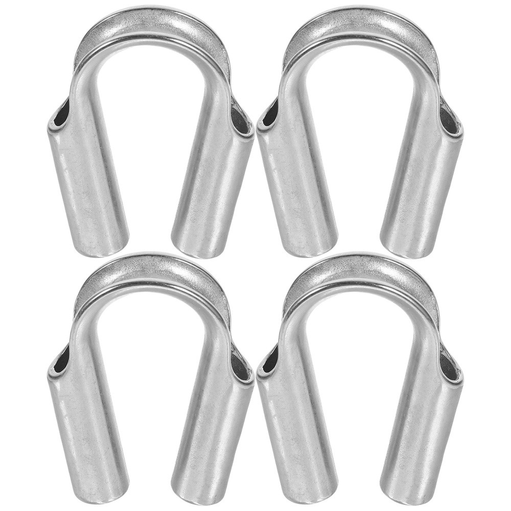 4-Piece Stainless Steel 304 Chicken Heart Cable Clamps for Wire Crimping