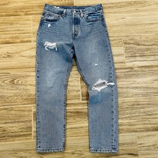 Levi s Premium 501 S Jeans Women s Size 29x28 Short Distressed Big E Button Fly