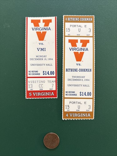 1994 1995 VIRGINIA BASKETBALL TICKET STUB LOT DUKE MARYLAND FSU GEORGIA TECH - Picture 3 of 7