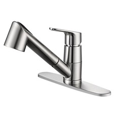 , Kitchen Sink Faucet with Pull Down Sprayer, Low Arc Stainless Steel 1 or 3 ...