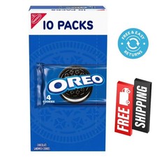 OREO Chocolate Sandwich Cookies, 10 Snack Packs 4 Cookies Per Pack