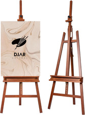 Large Studio Art Easel for Painting, Adjustable Solid Beech Wood Artist Easel wi