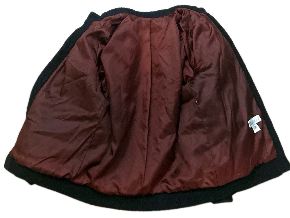 Abrigo De Colección Lilli Ann Marrón Imitación Piel Chaqueta Mediana/Grande Bohemia Chic Rock Lujo Foto 4 de 4