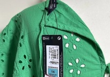 Was �59.00 Ladies M&S Cotton NWT green Tiered  Back Dress With Back Ties