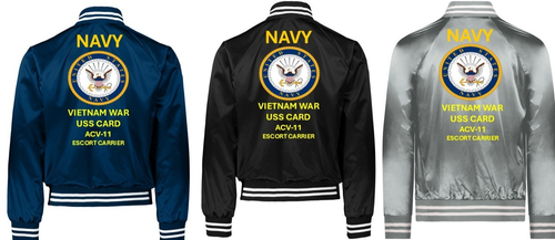 VIETNAM* USS CORE  ACV-13 *SI*VINYL*SATIN JACKET*NAVY OFFICIAL LICENSE - Picture 2 of 18