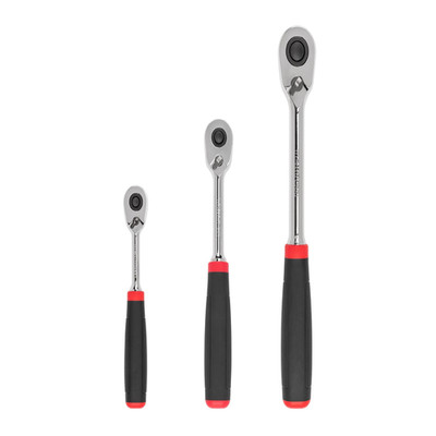 Tekton 1/4 3/8 1/2 Inch Drive Quick-Release Comfort Grip Ratchet Set 3-Piece 6