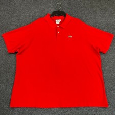 Lacoste Men's 3XL Polo Shirt Short Sleeve Red Croc Logo Preppy Collegiate Golf