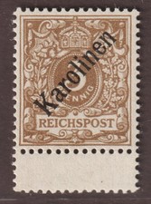 KAROLINEN 1 I * Diagonal-Aufdruck, Originalgummi/Falz, LUXUS, gepr&uuml;ft, 750,-&euro;