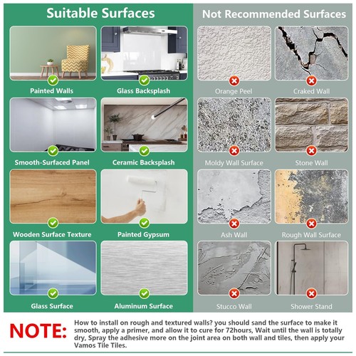 10- Sheet Peel and Stick Backsplash Tiles, 12"x12" Light Color Stick on Wall ... - Picture 7 of 7