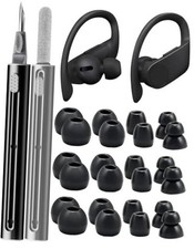 12 Pairs Replacement Ear Tips for Beats/Flex/X Earbuds, Powerbeats Pro Black