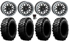 System 3 SB-9 Bdlk 15" Wheels Gloss Bk 33" Carnivore Tires Renegade Outlander