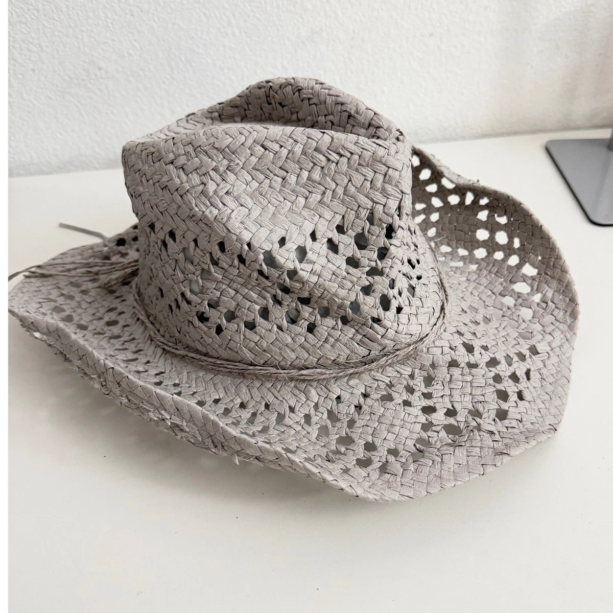Urban Outfitters Straw Hat Women Preppy Plush Pink Boho Vacation Summer Sz OS Amazon.com: Didiseaon Summer Straw Sun Hat for Wide Brim Sun  main image 3