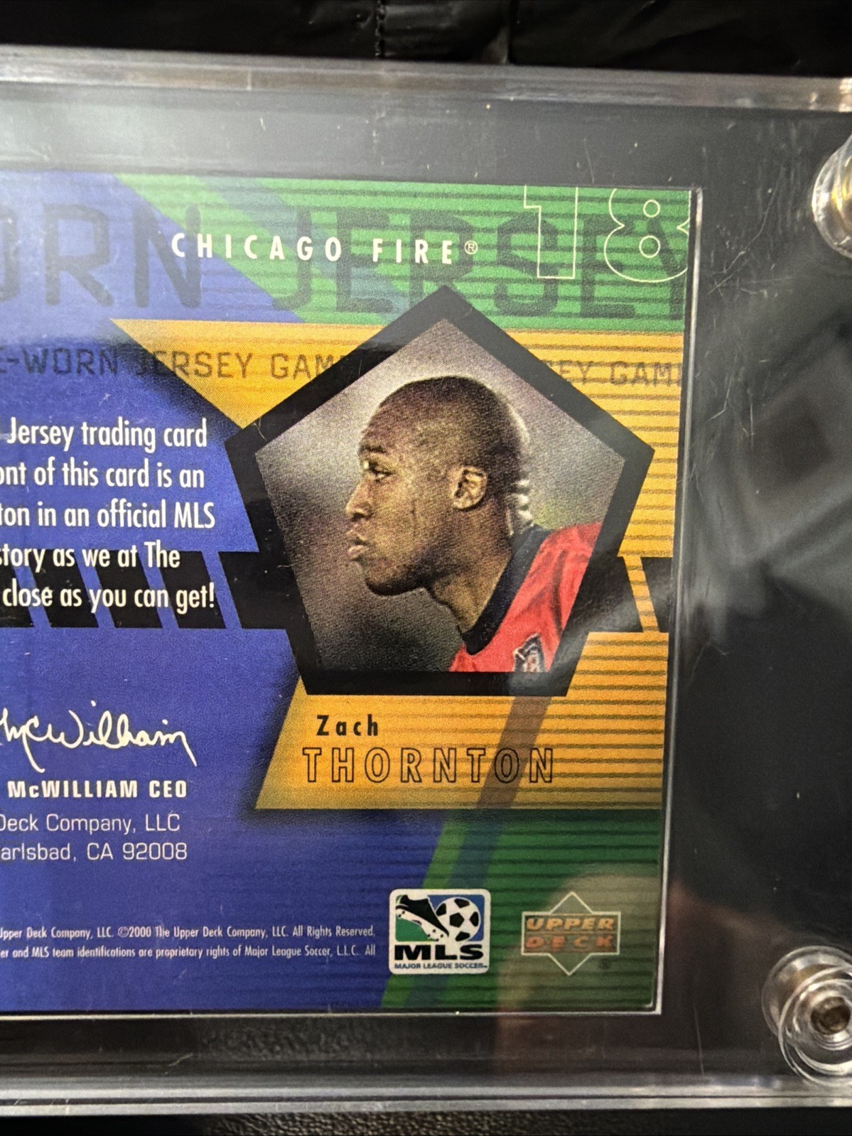 2000 Upper Deck MLS Match Game Worn Jersey Relic Zach Thornton 236/250 M/NM view 5