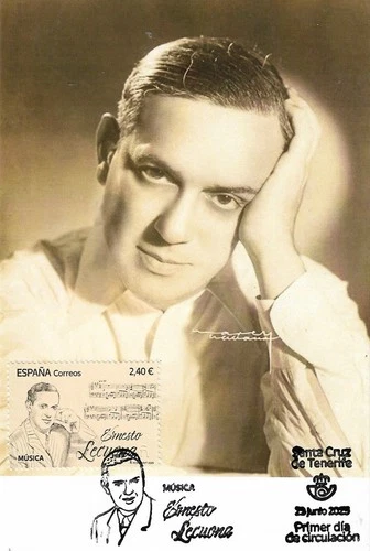 SPAIN. MAXICARD FIRST DAY. ERNESTO LECUONA. MUSIC. SANTA CRUZ DE TENERIFE. 2025