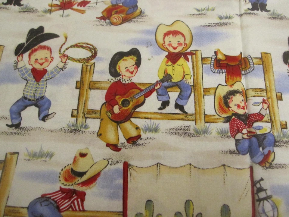 Michael Miller Cotton Fabric Lil Cowpokes Children Western C-248 1 yd x 44 - Image 3 of 4