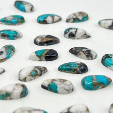 AAA Blue Buffalo Copper Turquoise "Smooth" Long Pear Shape Loose Gemstone