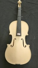 1 PC White Violin 4/4 Flamed Maple and Spruce Top Ebony Fingerboard G40307
