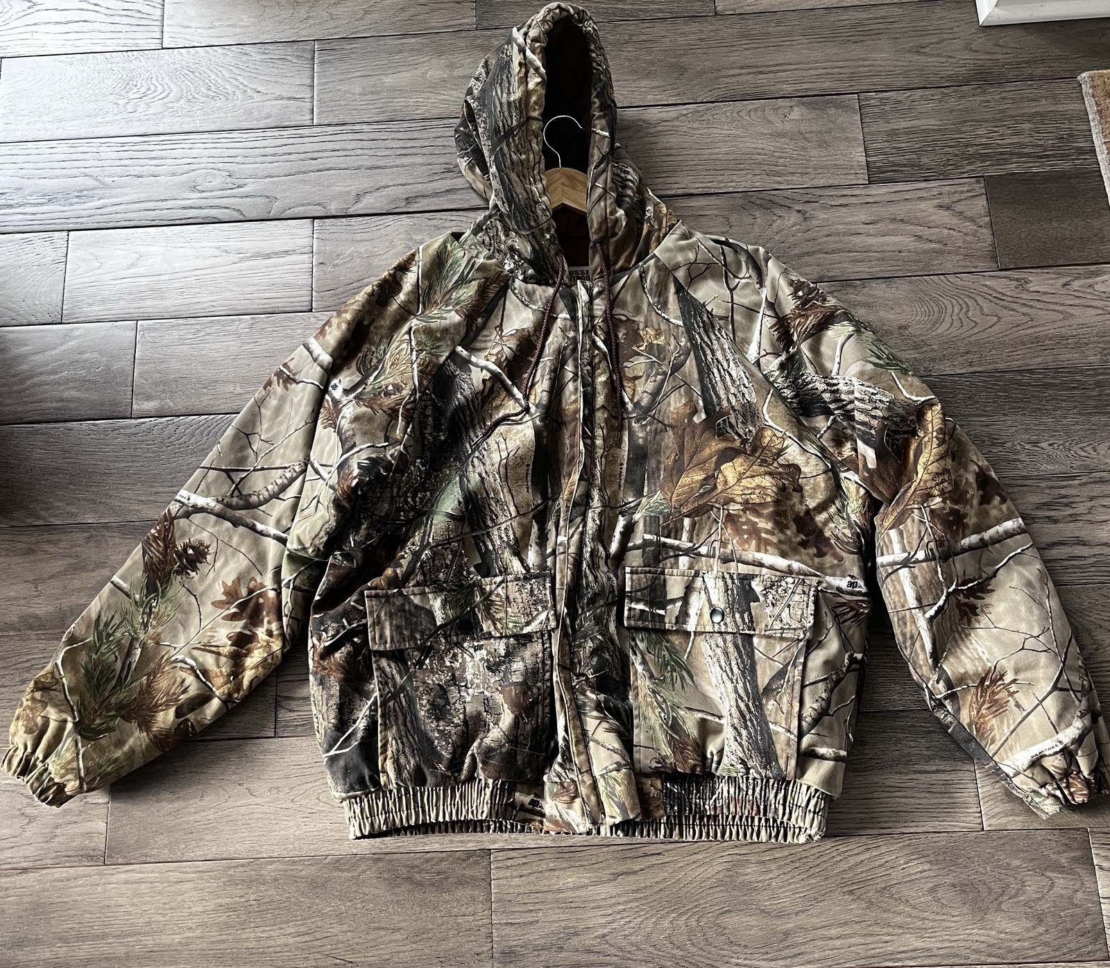 Vintage Russel Athletic Real Tree Camo Hooded Jacket Men's Medium