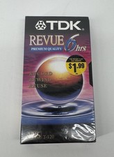 TDK Revue T-120 VHS Blank Video Tape 6 Hr Premium Quality New Sealed Retro