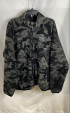Columbia giacca uomo grigio nero mimetico sherpa pile zip intera taglia XXL