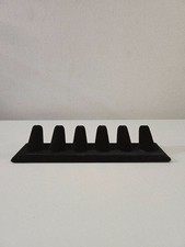 Black 6-Ring Finger Jewelry Holder Velvet Countertop Organizer