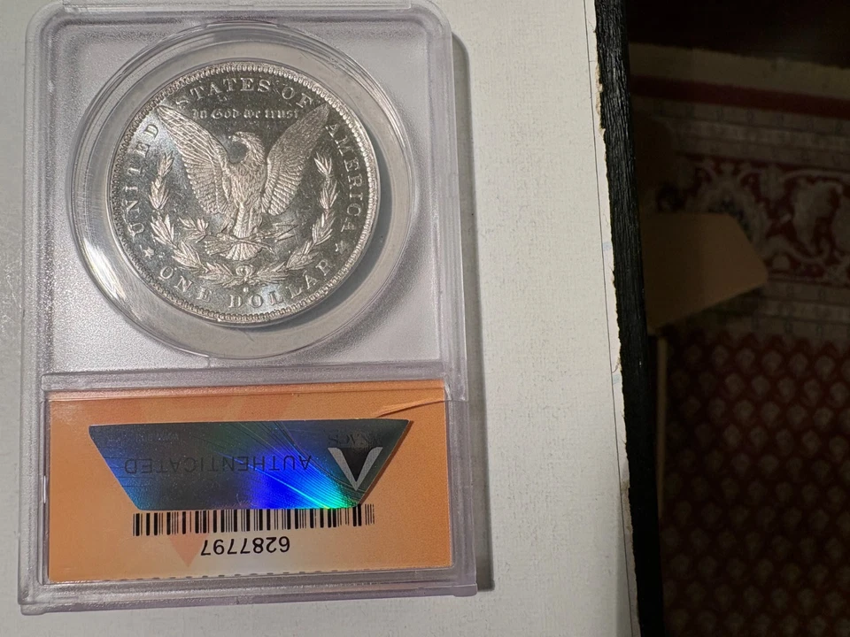 Dólar Morgan 1884-O ANACS $ MS 62 camafeo DMPL espejo profundo a prueba #2 Foto 2 de 2