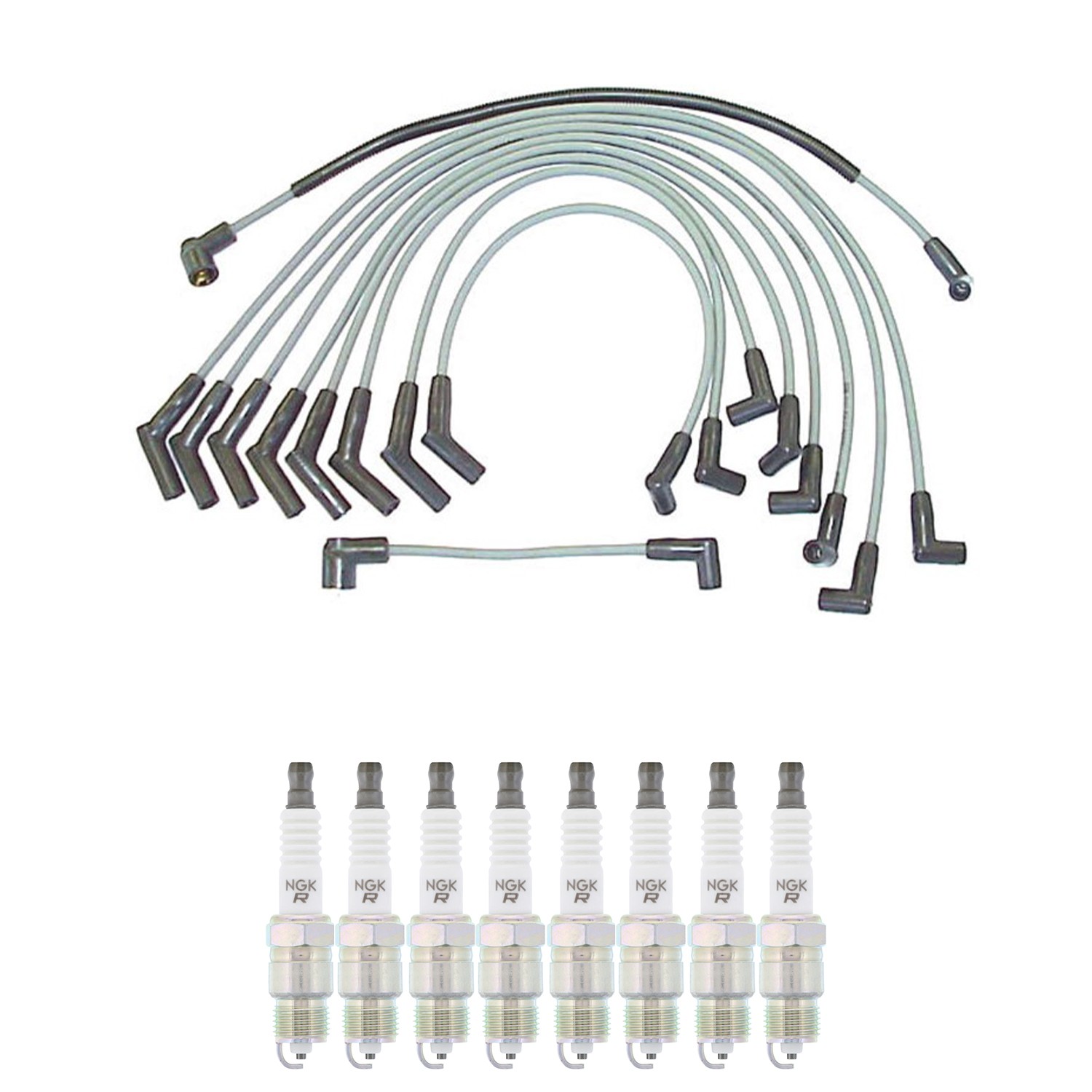 Denso Ignition Wires and NGK Spark Plugs Kit for Lincoln Mark VI 1980-1983 V8